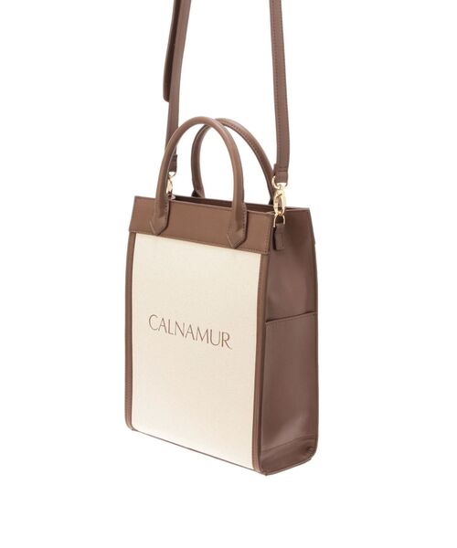 CALNAMUR(カルナムール)の「LOGO CANVAS TOTE/ロゴキャンバストートバッグ(ハンドバッグ・レディース・ピンク/ブラウン・FREE)」の4枚目の写真