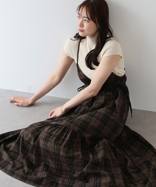 チェック柄サイドリボンキャミワンピース（ワンピース）｜BLUEEAST