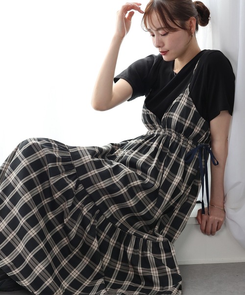 【新品・未使用】LINKABLE サイドリボンラッシュガード ブラックチェック ワンサイドリボンチェックスカパン ｜ LIZ LISA（リズリサ）公式通販