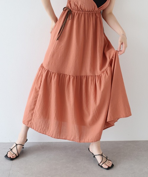 BLUEEAST(ブルーイースト)の「《お気に入り1.4万人突破!/新色追加》チェック柄サイドリボンキャミワンピース(ワンピース・レディース・ブルー/ベージュ/ネイビー/ブルー系/オレンジ系/ブラウン/ブラック/ブルーグレー・MEDIUM)」の12枚目の写真