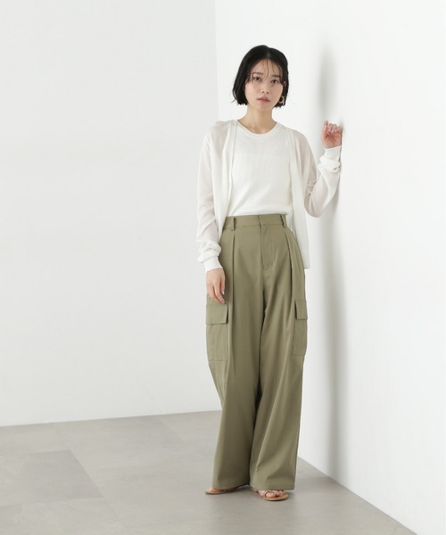 N.（N. Natural Beauty Basic）（エヌエヌナチュラルビューティーベーシック）の「アメスリタンク×シアーカーディガンセット（アンサンブル・レディース・オフホワイト/チャコールグレー/ブルー・MEDIUM）」の7枚目の写真