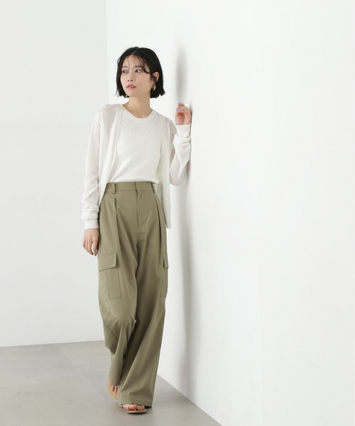 N.（N. Natural Beauty Basic）（エヌエヌナチュラルビューティーベーシック）の「アメスリタンク×シアーカーディガンセット（アンサンブル・レディース・オフホワイト/チャコールグレー/ブルー・MEDIUM）」の8枚目の写真