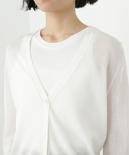 N.（N. Natural Beauty Basic）（エヌエヌナチュラルビューティーベーシック）の「アメスリタンク×シアーカーディガンセット（アンサンブル・レディース・オフホワイト/チャコールグレー/ブルー・MEDIUM）」の13枚目の写真