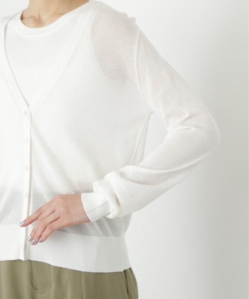 N.（N. Natural Beauty Basic）（エヌエヌナチュラルビューティーベーシック）の「アメスリタンク×シアーカーディガンセット（アンサンブル・レディース・オフホワイト/チャコールグレー/ブルー・MEDIUM）」の14枚目の写真