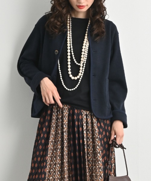aunt lily（アントリリー）の「ウールコットン混スタンドカラー