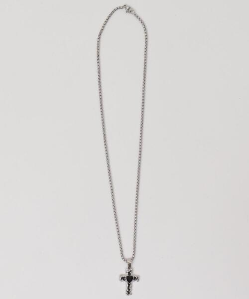 WEGO(ウィゴー)の「WEGO/ハートクロスネックレス(ネックレス・レディース・ブラック/ライトピンク/オフホワイト・FREE)」の3枚目の写真