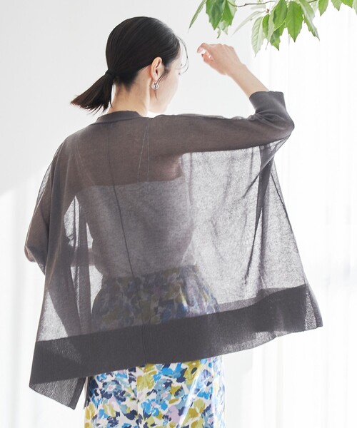 coen(コーエン)の「【マシンウォッシュ・防シワ】キラコスクエアVカーディガン(カーディガン/ボレロ・レディース・ダークブラウン/ダークグレー/マスタード・FREE)」の6枚目の写真