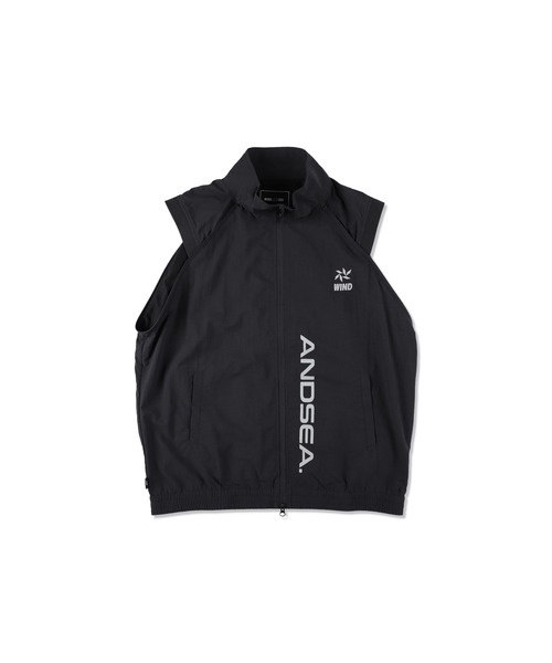 WIND AND SEA(ウィンダンシー)の「Piping 2Way Track Jacket(ナイロンジャケット・メンズ・チャコールグレー/ブラック・SMALL/MEDIUM/X-LARGE/LARGE)」の8枚目の写真