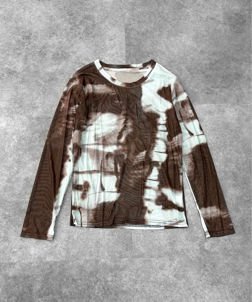jiasecond.(ジアセカンド)の「【jiasecond.】水彩柄シアートップス / カットソー シースルー タイダイ マーブル 総柄 レイヤード 長袖 クルーネック ブラック ミント ピンク ブラウン ZOZOTOWN限定(Tシャツ/カットソー・レディース・ミント/ピンク/ブラック/ブラウン・FREE)」の17枚目の写真