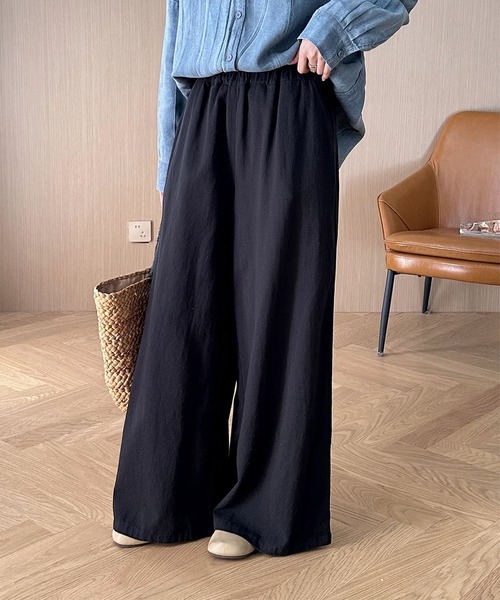DECADE CLASSIC(ディケイド クラシック)の「ハイウエストワイドパンツ(その他パンツ・レディース・ブラック/ライトベージュ・FREE)」の7枚目の写真