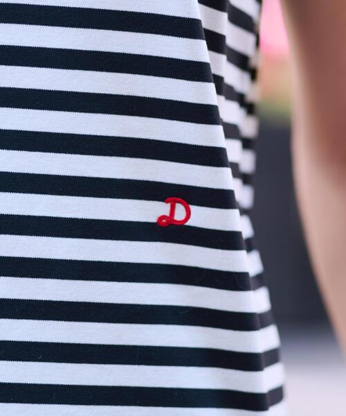 DRESSTERIOR（ドレステリア）の「【接触冷感/抗菌防臭/消臭】アイスクリアコットンボーダーノースリーブ（Tシャツ/カットソー・レディース・ブラック系2・34/36/38）」の8枚目の写真