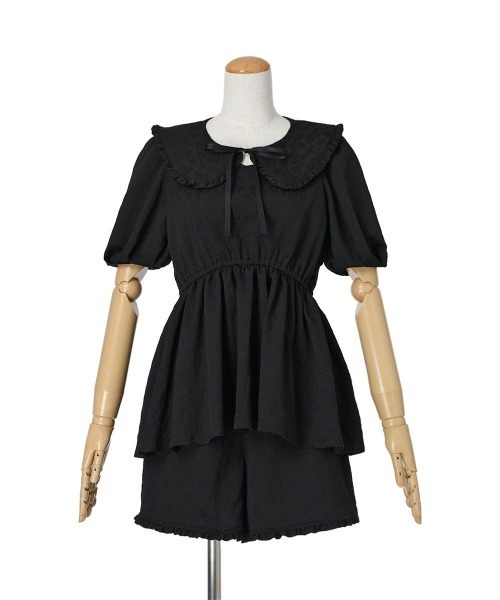 F i.n.t（フィント）の「【３点セット】フラワージャガードブラウスセットアップ【1枚で快適】/ fint　フィント（セットアップ・レディース・アイボリー/ブラック・FREE）」の14枚目の写真