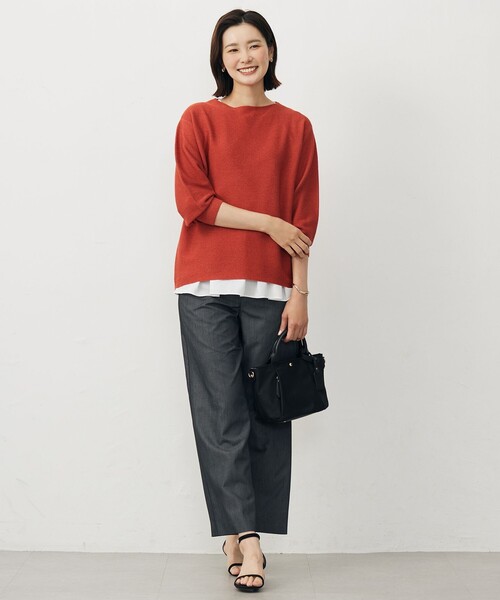 J.PRESS（ジェイプレス）の「【洗える】ノースリーブスムースジャージー フレア カットソー（Tシャツ/カットソー・レディース・ホワイト系・LARGE/MEDIUM）」の11枚目の写真