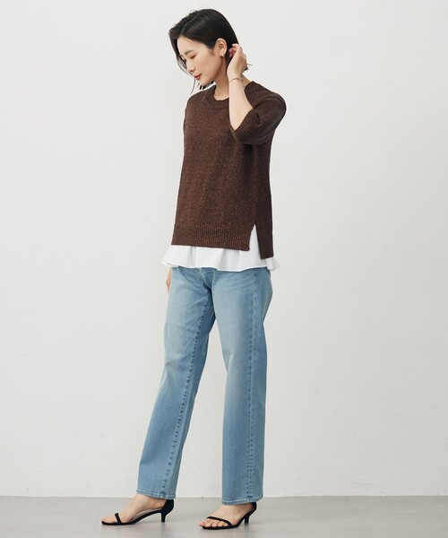 J.PRESS（ジェイプレス）の「【洗える】ノースリーブスムースジャージー フレア カットソー（Tシャツ/カットソー・レディース・ホワイト系・LARGE/MEDIUM）」の12枚目の写真