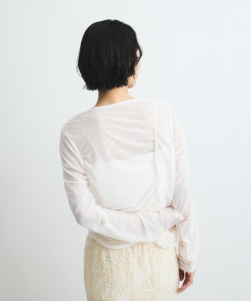 VICKY(ビッキー)の「ニュアンスシアーシャーリングプルオーバー≪手洗い可能≫(Tシャツ/カットソー・レディース・ベージュ系その他/オフホワイト・M)」の7枚目の写真
