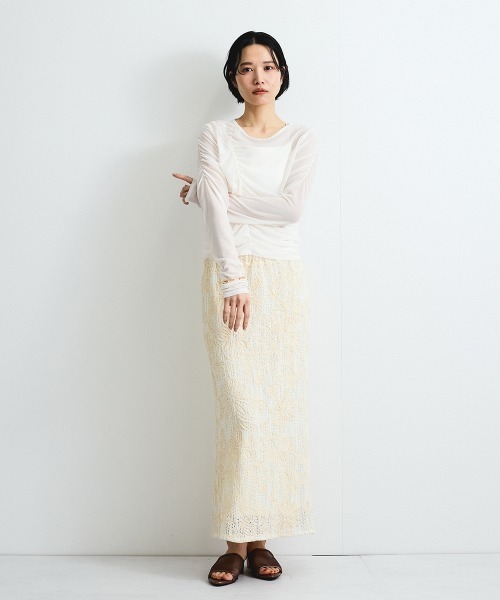 VICKY(ビッキー)の「ニュアンスシアーシャーリングプルオーバー≪手洗い可能≫(Tシャツ/カットソー・レディース・ベージュ系その他/オフホワイト・M)」の8枚目の写真