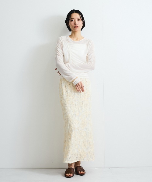 VICKY(ビッキー)の「ニュアンスシアーシャーリングプルオーバー≪手洗い可能≫(Tシャツ/カットソー・レディース・ベージュ系その他/オフホワイト・M)」の9枚目の写真