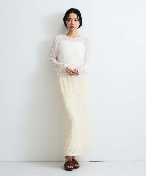 VICKY(ビッキー)の「ニュアンスシアーシャーリングプルオーバー≪手洗い可能≫(Tシャツ/カットソー・レディース・ベージュ系その他/オフホワイト・M)」の10枚目の写真