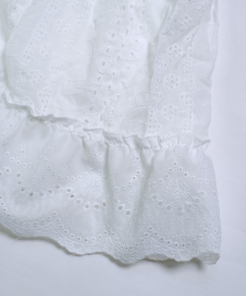 shopnikoniko（ショップニコニコ）の「キャミワンピース ミニ丈 レース  チュニック キャミソール ワンピース 低身長 パンチングキャミチュニック（チュニック・レディース・ホワイト・フリー）」の15枚目の写真