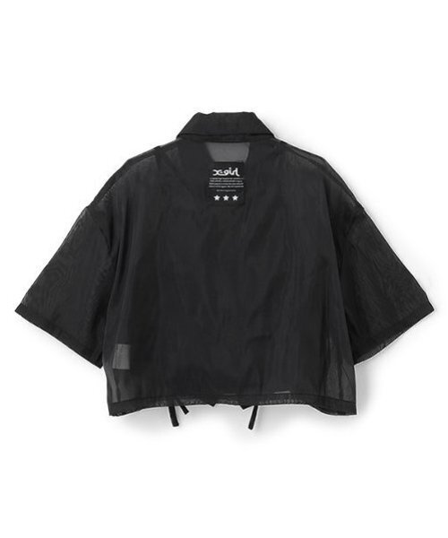 X-girl Stages（エックスガールステージス）の「ルーシングシアー半袖シャツ（シャツ/ブラウス・キッズ・ブラック/オフホワイト・140cm/130cm/120cm/110cm）」の14枚目の写真