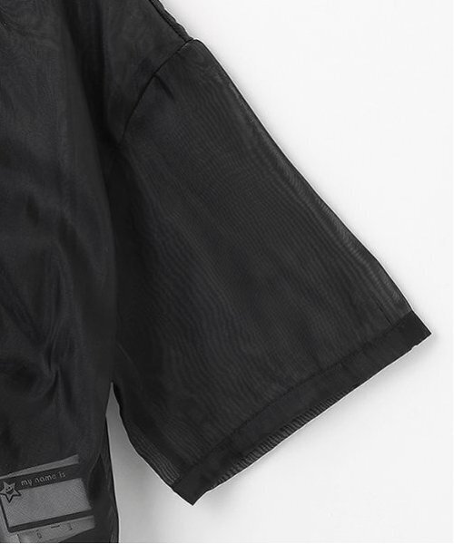 X-girl Stages（エックスガールステージス）の「ルーシングシアー半袖シャツ（シャツ/ブラウス・キッズ・ブラック/オフホワイト・140cm/130cm/120cm/110cm）」の16枚目の写真