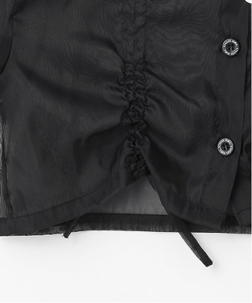 X-girl Stages（エックスガールステージス）の「ルーシングシアー半袖シャツ（シャツ/ブラウス・キッズ・ブラック/オフホワイト・140cm/130cm/120cm/110cm）」の17枚目の写真