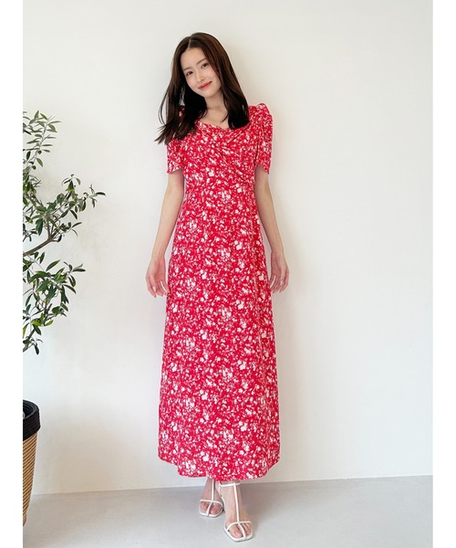 snidel レーヨンカシュクールプリントワンピース SNIDEL｜【00サイズあり】レーヨンカシュクールプリント