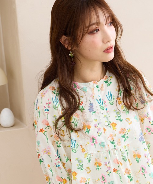 Jolly Poupee(ジョリープッペ)の「【22fabric】花の木/ブラウス(シャツ/ブラウス・レディース・ネイビー/ベージュ・42/38/46)」の13枚目の写真