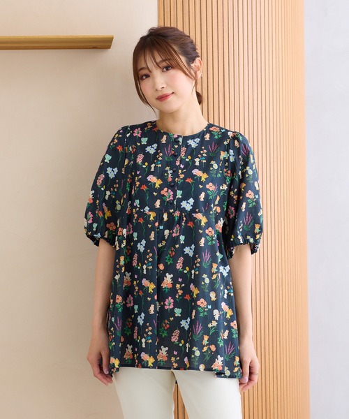 Jolly Poupee(ジョリープッペ)の「【22fabric】花の木/ブラウス(シャツ/ブラウス・レディース・ネイビー/ベージュ・42/38/46)」の15枚目の写真