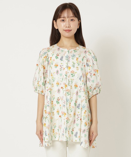Jolly Poupee(ジョリープッペ)の「【22fabric】花の木/ブラウス(シャツ/ブラウス・レディース・ネイビー/ベージュ・42/38/46)」の8枚目の写真