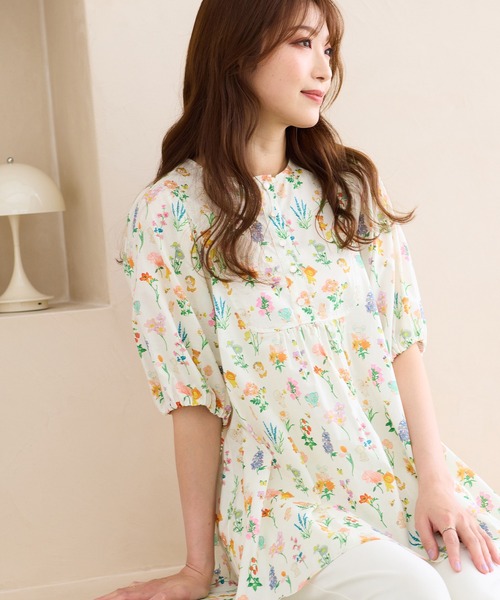Jolly Poupee(ジョリープッペ)の「【22fabric】花の木/ブラウス(シャツ/ブラウス・レディース・ネイビー/ベージュ・42/38/46)」の20枚目の写真