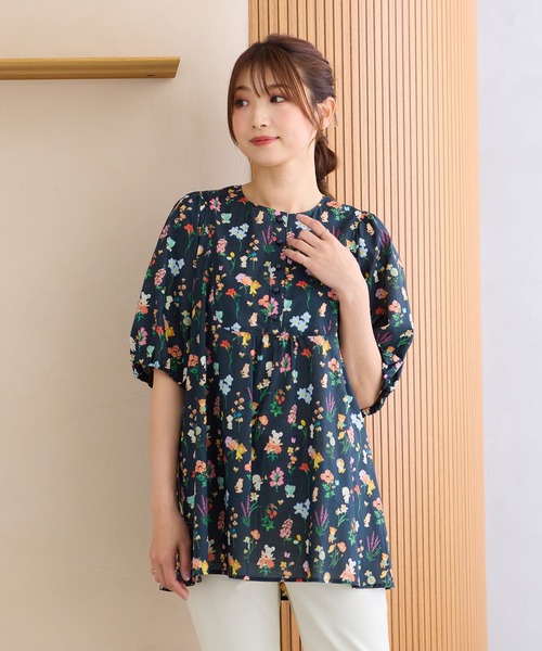 Jolly Poupee(ジョリープッペ)の「【22fabric】花の木/ブラウス(シャツ/ブラウス・レディース・ネイビー/ベージュ・42/38/46)」の16枚目の写真