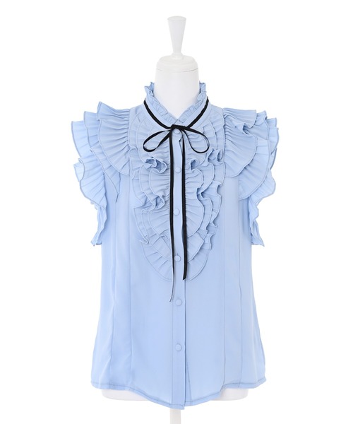 Narcissus（ナルシス）の「フリルリボンブラウス（シャツ/ブラウス・レディース・ホワイト/ブルー・FREE）」の9枚目の写真
