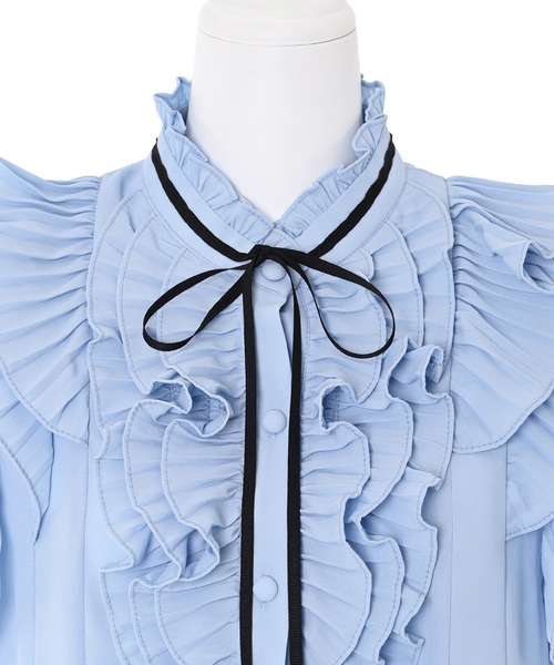 Narcissus（ナルシス）の「フリルリボンブラウス（シャツ/ブラウス・レディース・ホワイト/ブルー・FREE）」の12枚目の写真
