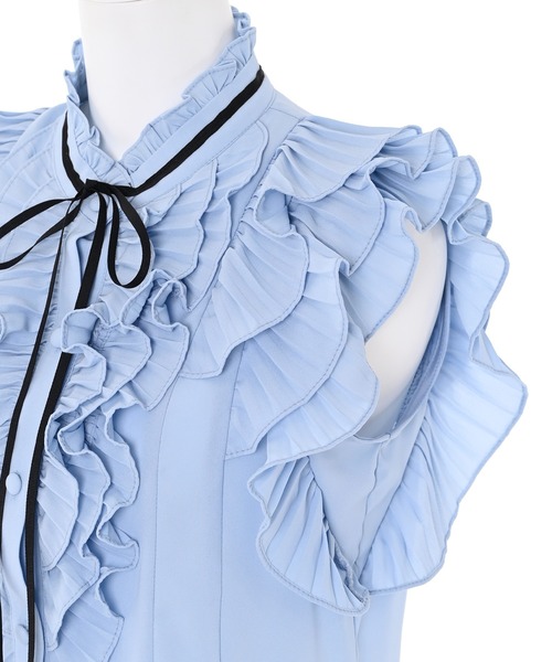 Narcissus（ナルシス）の「フリルリボンブラウス（シャツ/ブラウス・レディース・ホワイト/ブルー・FREE）」の13枚目の写真