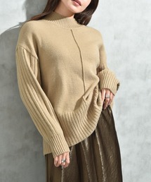 INTERPLANET | ７Ｇ袖ワイドリブハイネックプルオーバー(ニット/セーター)