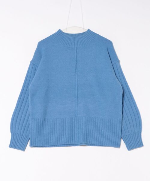 INTERPLANET(インタープラネット)の「7G袖ワイドリブハイネックプルオーバー(ニット/セーター・レディース・ブラック/グリーン/ベージュ/オレンジ/ブルー・FREE)」の9枚目の写真