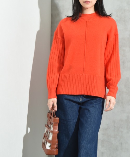 INTERPLANET(インタープラネット)の「7G袖ワイドリブハイネックプルオーバー(ニット/セーター・レディース・ブラック/グリーン/ベージュ/オレンジ/ブルー・FREE)」の17枚目の写真