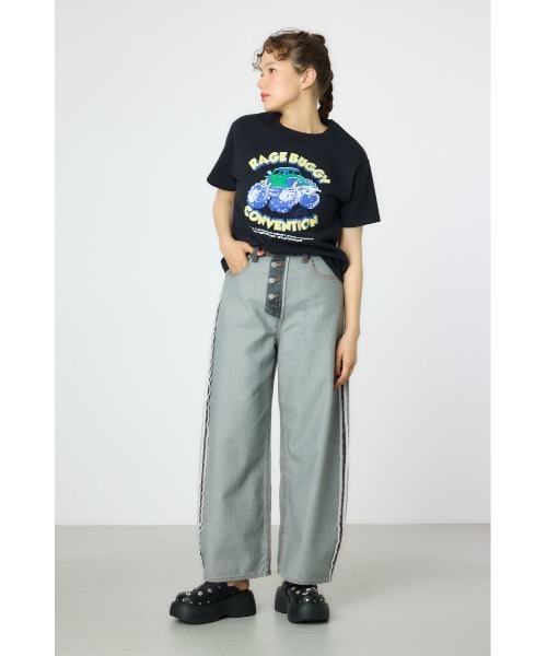 RODEO CROWNS WIDE BOWL（ロデオクラウンズワイドボウル）の「リバースワイドデニム（デニムパンツ・レディース・ブラック/ブルー・SMALL/MEDIUM）」の6枚目の写真