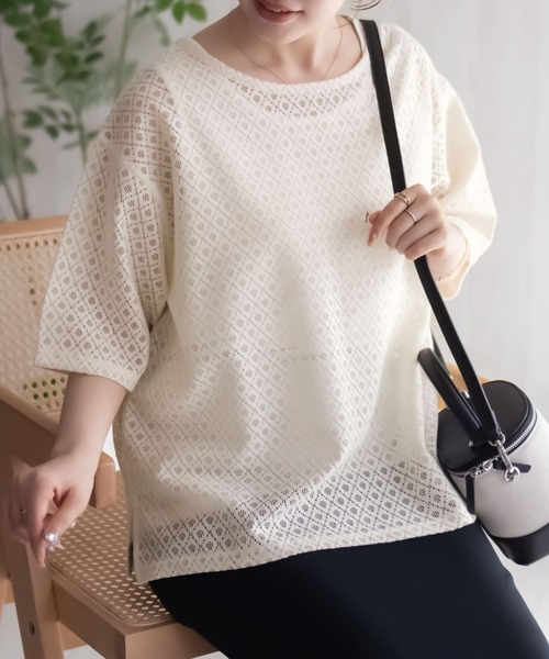 Howdy Marie(ハウディ―マリー)の「Howdy Marie レースTシャツ アンサンブル(アンサンブル・レディース・ブラック/ホワイト・M/L)」の9枚目の写真