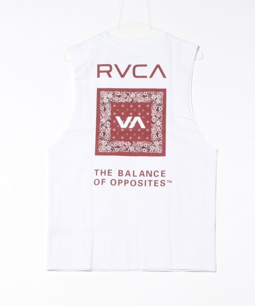 RVCA（ルーカ）の「【RVCA/ルーカ】24SS FLOWER BANDANA CUTOFF TANKTOP/バックプリントカットオフマッスルタンクトップ（タンクトップ・レディース・ブラック×パープル/ホワイト×レッド/ホワイト×ネイビー・LARGE/MEDIUM）」の2枚目の写真