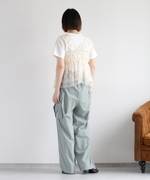 cepo（セポ）の「チュールレース刺繍ビスチェ（シャツ/ブラウス・レディース・オフホワイト/ブラック・M）」の15枚目の写真