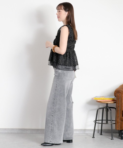 cepo(セポ)の「チュールレースフラワー刺繍ビスチェ(シャツ/ブラウス・レディース・オフホワイト/ブラック・M)」の10枚目の写真