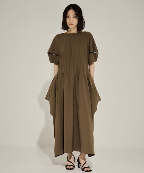 STUDIOUS(ステュディオス) Silk Nep Bustier Combi Top レディース FR 中古 古着 1244 セール】【STUDIOUS/ステュディオス】PIN TUCK VOLIME SLEEVE
