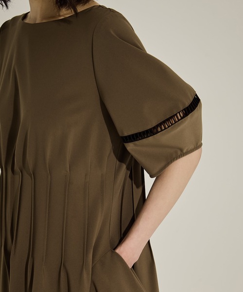 STUDIOUS/ステュディオス】PIN TUCK VOLIME SLEEVE DRESS