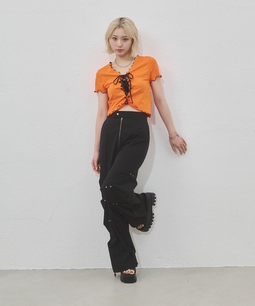 ENVYM（アンビー）の「タックナイロンパンツ（その他パンツ・レディース・ブラック/グレー・FREE）」の19枚目の写真