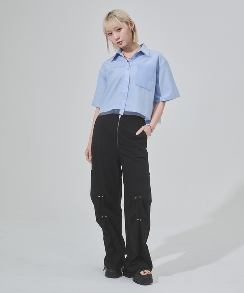 ENVYM（アンビー）の「タックナイロンパンツ（その他パンツ・レディース・ブラック/グレー・FREE）」の14枚目の写真