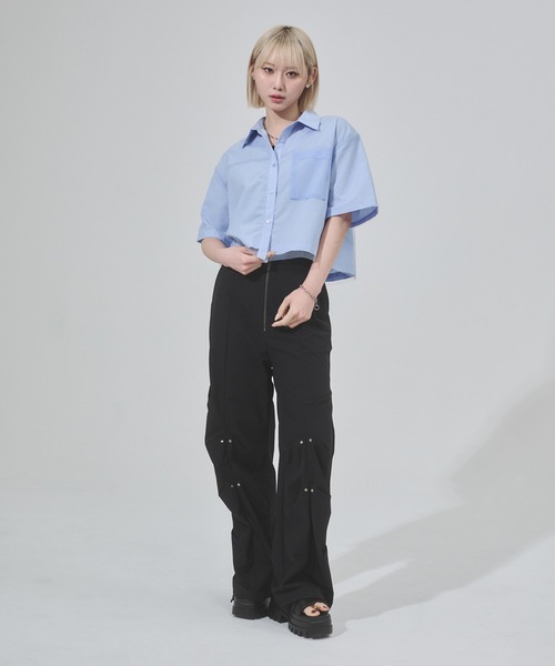 ENVYM（アンビー）の「タックナイロンパンツ（その他パンツ・レディース・ブラック/グレー・FREE）」の15枚目の写真