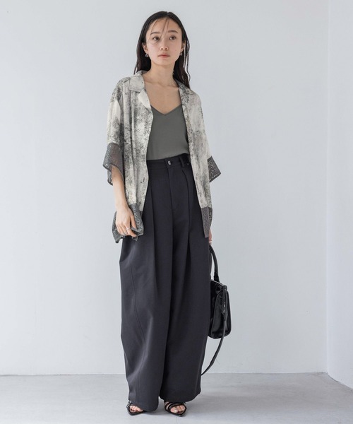 ⭐︎【新品】JEANASIS ジーナシス レーストリムボカシシャツSS セール】レーストリムボカシシャツ SS/496787（シャツ/ブラウス