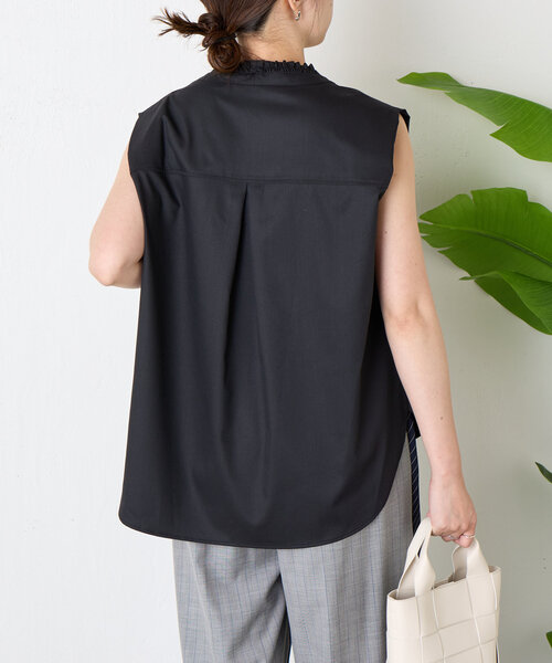 Jena espace merveilleux（ジェナ　エスパスメルヴェイユ）の「フロントフリルブラウス（シャツ/ブラウス・レディース・チャコールグレー/ブルー・FREE）」の9枚目の写真